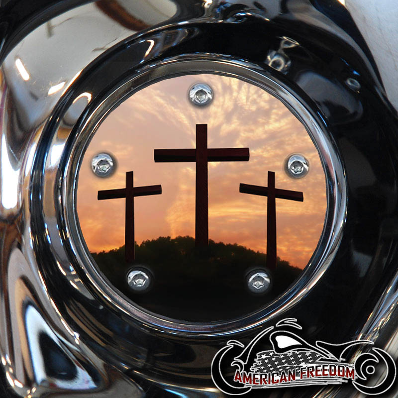 Custom Timing Cover - 3 Crosses Sunset - Click Image to Close